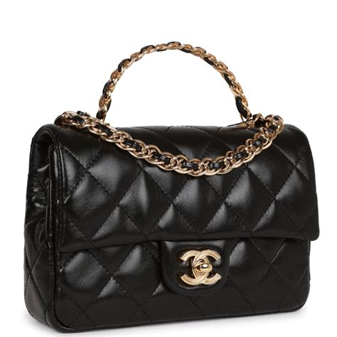 chanel mini flap antique gold|Chanel mini flap bag with top handle.